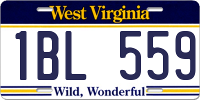 WV license plate 1BL559