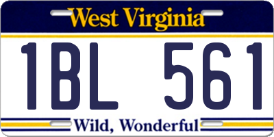 WV license plate 1BL561