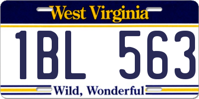 WV license plate 1BL563
