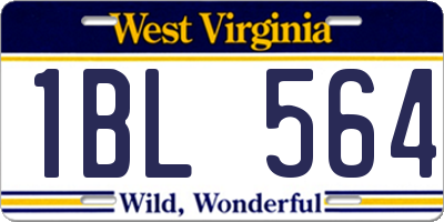 WV license plate 1BL564