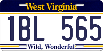WV license plate 1BL565