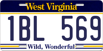 WV license plate 1BL569
