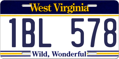 WV license plate 1BL578