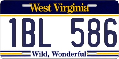 WV license plate 1BL586