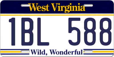 WV license plate 1BL588
