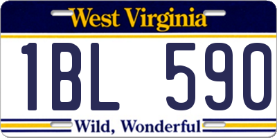 WV license plate 1BL590