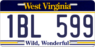 WV license plate 1BL599