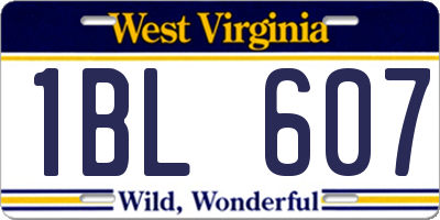 WV license plate 1BL607