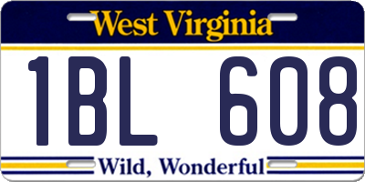 WV license plate 1BL608