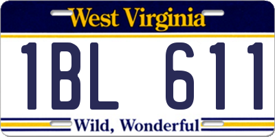 WV license plate 1BL611