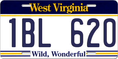 WV license plate 1BL620