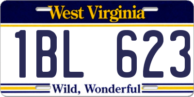 WV license plate 1BL623