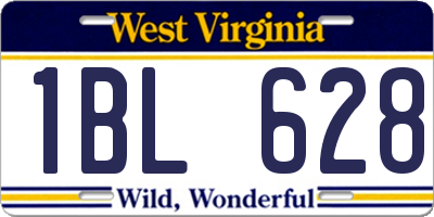 WV license plate 1BL628