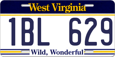 WV license plate 1BL629