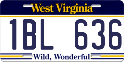 WV license plate 1BL636