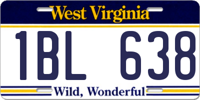 WV license plate 1BL638