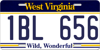 WV license plate 1BL656
