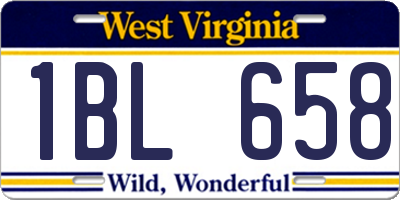 WV license plate 1BL658