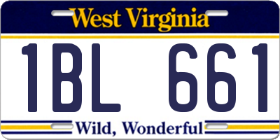 WV license plate 1BL661