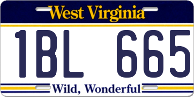WV license plate 1BL665