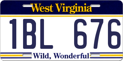 WV license plate 1BL676