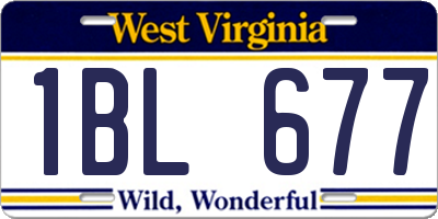 WV license plate 1BL677