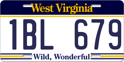 WV license plate 1BL679