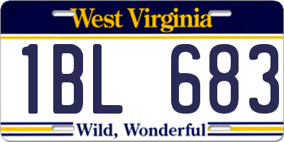 WV license plate 1BL683
