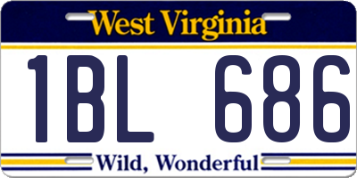 WV license plate 1BL686