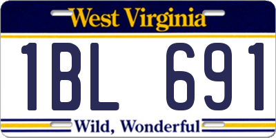 WV license plate 1BL691