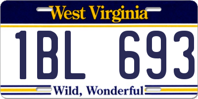 WV license plate 1BL693