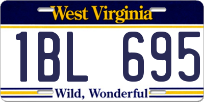 WV license plate 1BL695