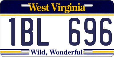 WV license plate 1BL696