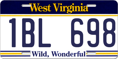 WV license plate 1BL698