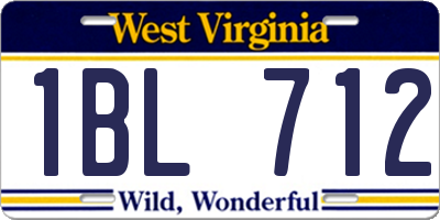 WV license plate 1BL712