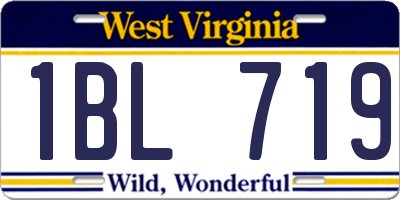 WV license plate 1BL719