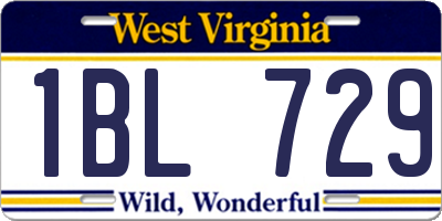 WV license plate 1BL729