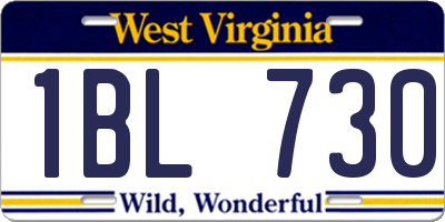 WV license plate 1BL730