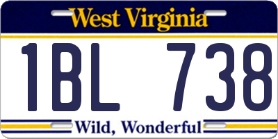 WV license plate 1BL738
