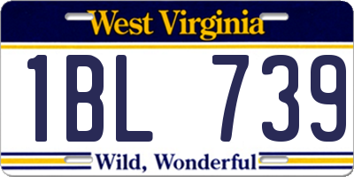 WV license plate 1BL739
