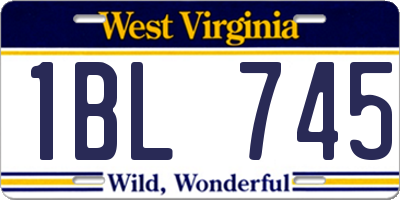WV license plate 1BL745