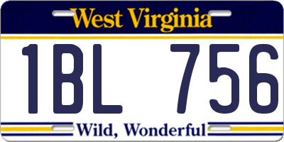 WV license plate 1BL756