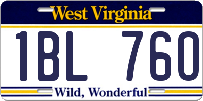 WV license plate 1BL760