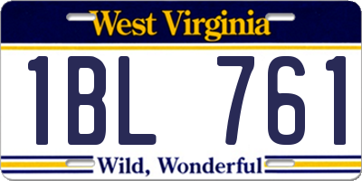 WV license plate 1BL761