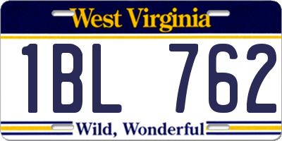 WV license plate 1BL762