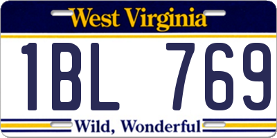WV license plate 1BL769