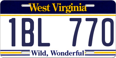 WV license plate 1BL770