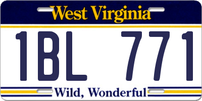 WV license plate 1BL771