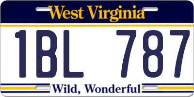 WV license plate 1BL787