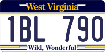 WV license plate 1BL790